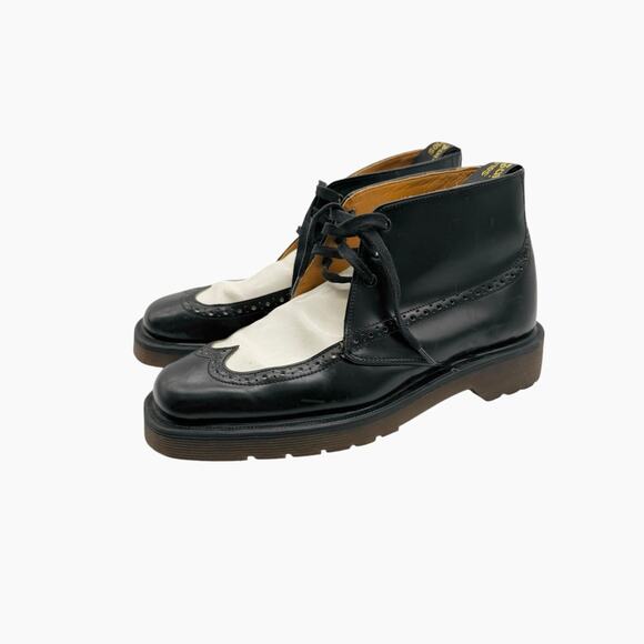 Vintage‎ Dr. Martens Made England Black White Oxford Boots Shoes Size 4 UK - Picture 1 of 11